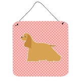 Caroline'S Treasures Cocker Spaniel Checkerboard Pink Wall Or Door Hanging Prints Bb3586Ds66, 6 X 6, Multicolor