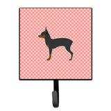 Caroline'S Treasures Toy Fox Terrier Checkerboard Pink Leash Or Key Holder Bb3587Sh4, Small, Multicolor