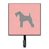 Caroline'S Treasures Kerry Blue Terrier Checkerboard Pink Leash Or Key Holder Bb3592Sh4, Small, Multicolor