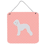 Caroline'S Treasures Bedlington Terrier Checkerboard Pink Wall Or Door Hanging Prints Bb3594Ds66, 6 X 6, Multicolor