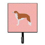 Caroline'S Treasures Borzoi Russian Greyhound Checkerboard Pink Leash Or Key Holder Bb3599Sh4, Small, Multicolor