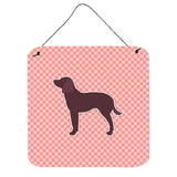 Caroline'S Treasures American Water Spaniel Checkerboard Pink Wall Or Door Hanging Prints Bb3601Ds66, 6 X 6, Multicolo