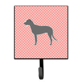 Caroline'S Treasures Irish Wolfhound Checkerboard Pink Leash Or Key Holder Bb3603Sh4, Small, Multicolor