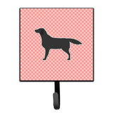 Caroline'S Treasures Black Labrador Retriever Checkerboard Pink Leash Or Key Holder Bb3608Sh4, Small, Multicolor