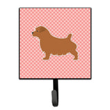 Caroline'S Treasures Norfolk Terrier Checkerboard Pink Leash Or Key Holder Bb3609Sh4, Small, Multicolor