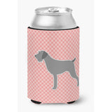 Caroline'S Treasures German Wirehaired Pointer Checkerboard Pink Can Or Bottle Hugger Bb3611Cc, Can Hugger, Multicolor