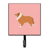 Caroline'S Treasures Collie Checkerboard Pink Leash Or Key Holder Bb3616Sh4, Small, Multicolor