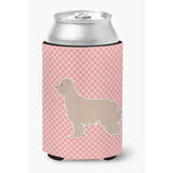 Caroline'S Treasures Pyrenean Shepherd Checkerboard Pink Can Or Bottle Hugger Bb3618Cc, Can Hugger, Multicolor