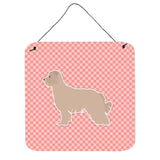 Caroline'S Treasures Pyrenean Shepherd Checkerboard Pink Wall Or Door Hanging Prints Bb3618Ds66, 6 X 6, Multicolor