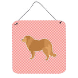 Caroline'S Treasures Caucasian Shepherd Dog Checkerboard Pink Wall Or Door Hanging Prints Bb3625Ds66, 6 X 6, Multicolo