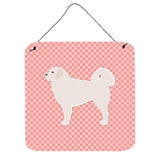 Caroline'S Treasures Polish Tatra Sheepdog Checkerboard Pink Wall Or Door Hanging Prints Bb3627Ds66, 6 X 6, Multicolor