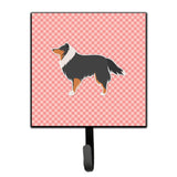 Caroline'S Treasures Sheltie/Shetland Sheepdog Checkerboard Pink Leash Or Key Holder Bb3630Sh4, Small, Multicolor