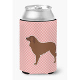 Caroline'S Treasures Portuguese Sheepdog Dog Checkerboard Pink Can Or Bottle Hugger Bb3631Cc, Can Hugger, Multicolor