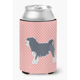 Caroline'S Treasures Lowchen Checkerboard Pink Can Or Bottle Hugger Bb3635Cc, Can Hugger, Multicolor
