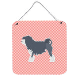 Caroline'S Treasures Lowchen Checkerboard Pink Wall Or Door Hanging Prints Bb3635Ds66, 6 X 6, Multicolor