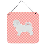 Caroline'S Treasures Maltese Checkerboard Pink Wall Or Door Hanging Prints Bb3636Ds66, 6 X 6, Multicolor
