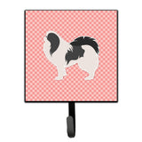 Caroline'S Treasures Japanese Chin Checkerboard Pink Leash Or Key Holder Bb3637Sh4, Small, Multicolor