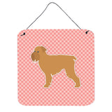 Caroline'S Treasures Brussels Griffon Checkerboard Pink Wall Or Door Hanging Prints Bb3640Ds66, 6 X 6, Multicolor