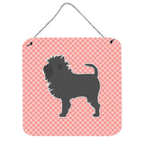Caroline'S Treasures Affenpinscher Checkerboard Pink Wall Or Door Hanging Prints Bb3648Ds66, 6 X 6, Multicolor