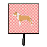 Caroline'S Treasures Staffordshire Bull Terrier Checkerboard Pink Leash Or Key Holder Bb3654Sh4, Small, Multicolor