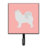 Caroline'S Treasures Samoyed Checkerboard Pink Leash Or Key Holder Bb3659Sh4, Small, Multicolor