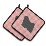 Caroline'S Treasures Puli Checkerboard Pink Pair Of Pot Holders Bb3663Pthd, 7.5Hx7.5W, Multicolor