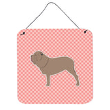 Caroline'S Treasures Neapolitan Mastiff Checkerboard Pink Wall Or Door Hanging Prints Bb3665Ds66, 6 X 6, Multicolor