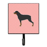 Caroline'S Treasures Rottweiler Checkerboard Pink Leash Or Key Holder Bb3666Sh4, Small, Multicolor