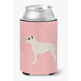 Caroline'S Treasures Dogo Argentino Checkerboard Pink Can Or Bottle Hugger Bb3667Cc, Can Hugger, Multicolor