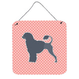 Caroline'S Treasures Portuguese Water Dog Checkerboard Pink Wall Or Door Hanging Prints Bb3668Ds66, 6 X 6, Multicolor,