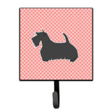 Caroline'S Treasures Scottish Terrier Checkerboard Pink Leash Or Key Holder Bb3669Sh4, Small, Multicolor