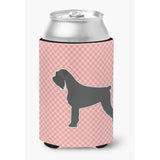 Caroline'S Treasures Giant Schnauzer Checkerboard Pink Can Or Bottle Hugger Bb3673Cc, Can Hugger, Multicolor