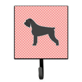 Caroline'S Treasures Giant Schnauzer Checkerboard Pink Leash Or Key Holder Bb3673Sh4, Small, Multicolor