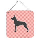 Caroline'S Treasures Dane Checkerboard Pink Wall Or Door Hanging Prints Bb3675Ds66, 6 X 6, Multicolor