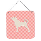 Caroline'S Treasures Anatolian Shepherd Checkerboard Pink Wall Or Door Hanging Prints Bb3677Ds66, 6 X 6, Multicolor