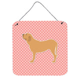 Caroline'S Treasures Fila Brasileiro Checkerboard Pink Wall Or Door Hanging Prints Bb3679Ds66, 6 X 6, Multicolor