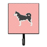Caroline'S Treasures Siberian Husky Checkerboard Pink Leash Or Key Holder Bb3680Sh4, Small, Multicolor