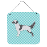 Caroline'S Treasures English Setter Checkerboard Blue Wall Or Door Hanging Prints Bb3681Ds66, 6 X 6, Multicolor