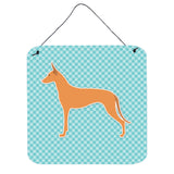 Caroline'S Treasures Pharaoh Hound Checkerboard Blue Wall Or Door Hanging Prints Bb3688Ds66, 6 X 6, Multicolor