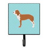Caroline'S Treasures Spanish Hound Checkerboard Blue Leash Or Key Holder Bb3691Sh4, Small, Multicolor