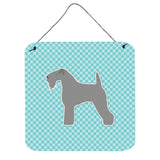 Caroline'S Treasures Kerry Terrier Checkerboard Blue Wall Or Door Hanging Prints Bb3692Ds66, 6 X 6, Multicolor