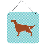 Caroline'S Treasures Irish Setter Checkerboard Blue Wall Or Door Hanging Prints Bb3693Ds66, 6 X 6, Multicolor