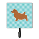 Caroline'S Treasures Norfolk Terrier Checkerboard Blue Leash Or Key Holder Bb3709Sh4, Small, Multicolor