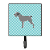 Caroline'S Treasures German Wirehaired Pointer Checkerboard Blue Leash Or Key Holder Bb3711Sh4, Small, Multicolor