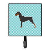 Caroline'S Treasures German Pinscher Checkerboard Blue Leash Or Key Holder Bb3713Sh4, Small, Multicolor