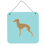 Caroline'S Treasures Italian Greyhound Checkerboard Blue Wall Or Door Hanging Prints Bb3714Ds66, 6 X 6, Multicolor