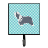 Caroline'S Treasures Bearded Collie Checkerboard Blue Leash Or Key Holder Bb3717Sh4, Small, Multicolor