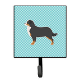 Caroline'S Treasures Bernese Mountain Dog Checkerboard Blue Leash Or Key Holder Bb3719Sh4, Small, Multicolor