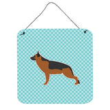 Caroline'S Treasures German Shepherd Checkerboard Blue Wall Or Door Hanging Prints Bb3724Ds66, 6 X 6, Multicolor