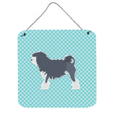 Caroline'S Treasures Lowchen Checkerboard Blue Wall Or Door Hanging Prints Bb3735Ds66, 6 X 6, Multicolor